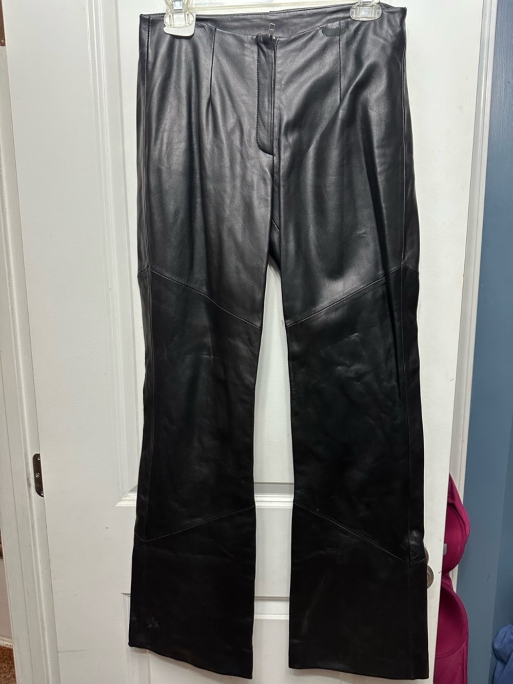 Black Leather Flared Pants Vintage